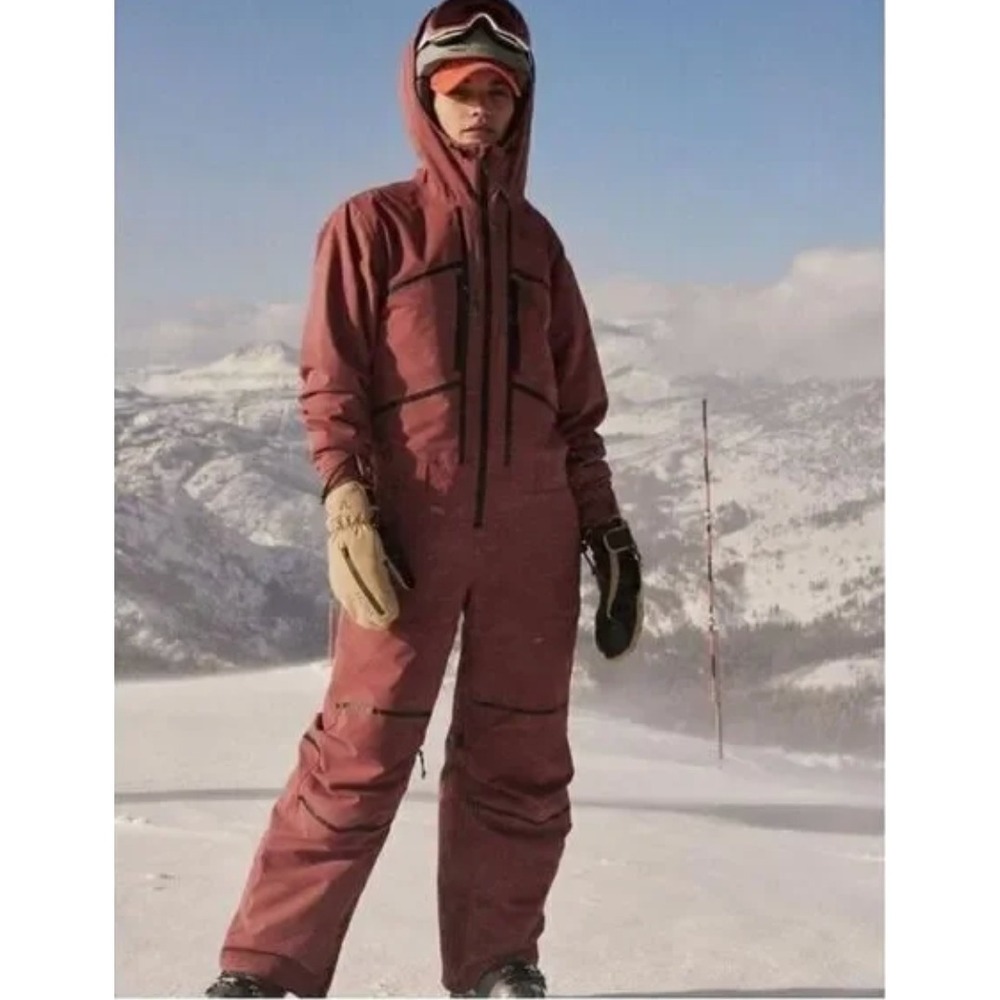 NWT $548 Free People x FP Movement Inside Edge One-Piece Snowsuit Ski SMALL Wine